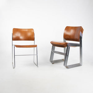 1990 Rowland 40/4 Side Chair by David Rowland for General Fireproofing Co in Oak and Chrome 8x Available