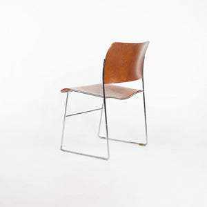 1990 Rowland 40/4 Side Chair by David Rowland for General Fireproofing Co in Oak and Chrome 8x Available