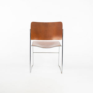 1990 Rowland 40/4 Side Chair by David Rowland for General Fireproofing Co in Oak and Chrome 8x Available