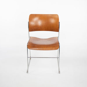 1990 Rowland 40/4 Side Chair by David Rowland for General Fireproofing Co in Oak and Chrome 8x Available