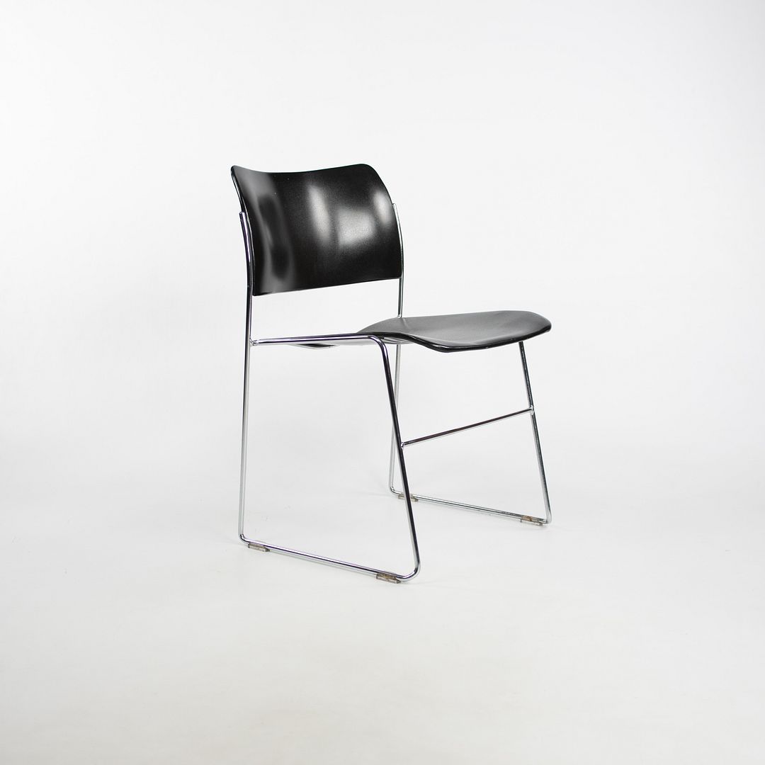 1999 Set of 3 40/4 Chairs by David Rowland for General Fireproofing in Black