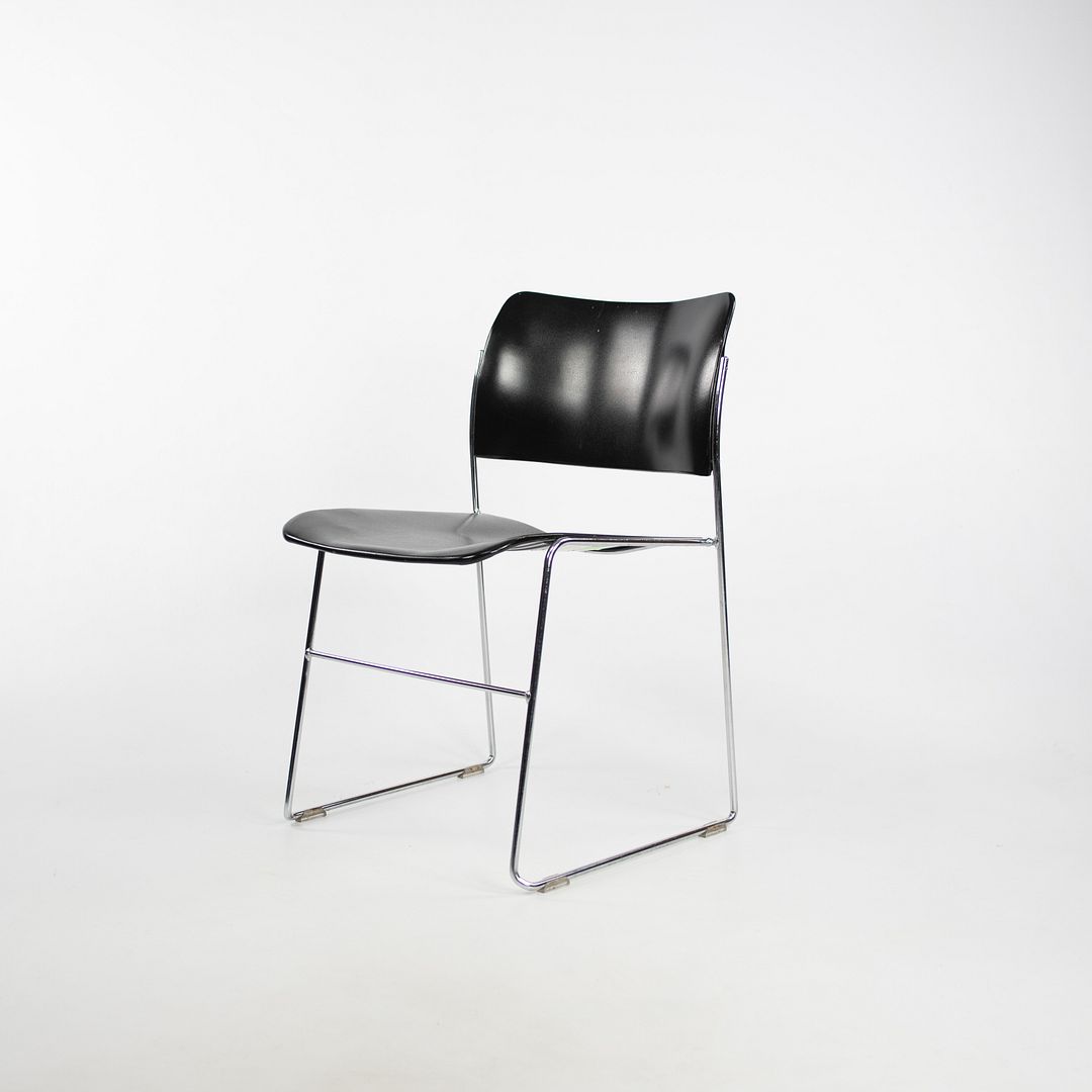 1999 Set of 3 40/4 Chairs by David Rowland for General Fireproofing in Black