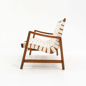 1941 Knoll Risom Three-Seater Settee by Jens Risom for Knoll Associates in Pine with New Webbing