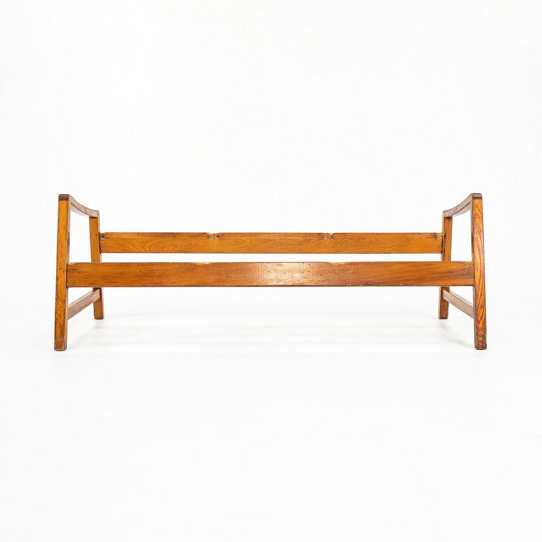 1941 Knoll Risom Three-Seater Settee by Jens Risom for Knoll Associates in Pine with New Webbing