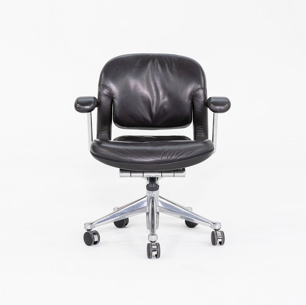 1990s Bill Stumpf for Herman Miller Equa Office / Desk Chair in Leather and Polished Aluminum 11x Available