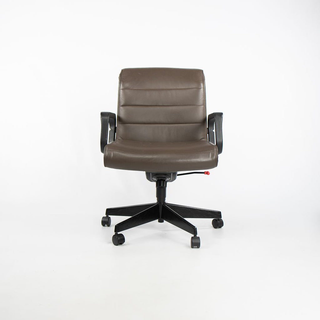 2006 Knoll Sapper Series Management Desk Chair by Richard Sapper for Knoll in Brown Leather
