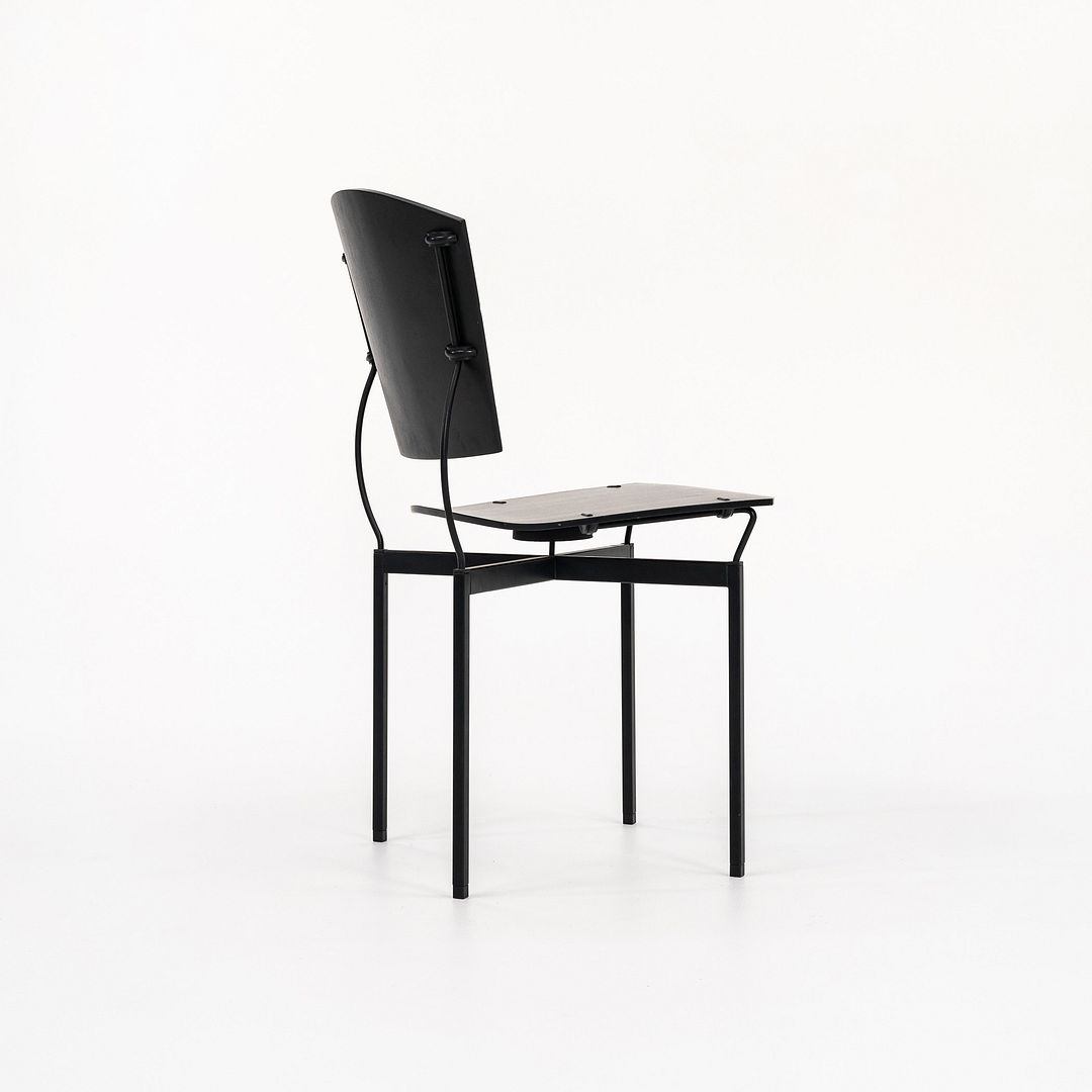 1988 Elasta Chair by Jesse Martin for Arflex Italy in Ebonized Wood and Steel