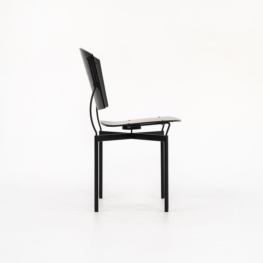 1988 Elasta Chair by Jesse Martin for Arflex Italy in Ebonized Wood and Steel