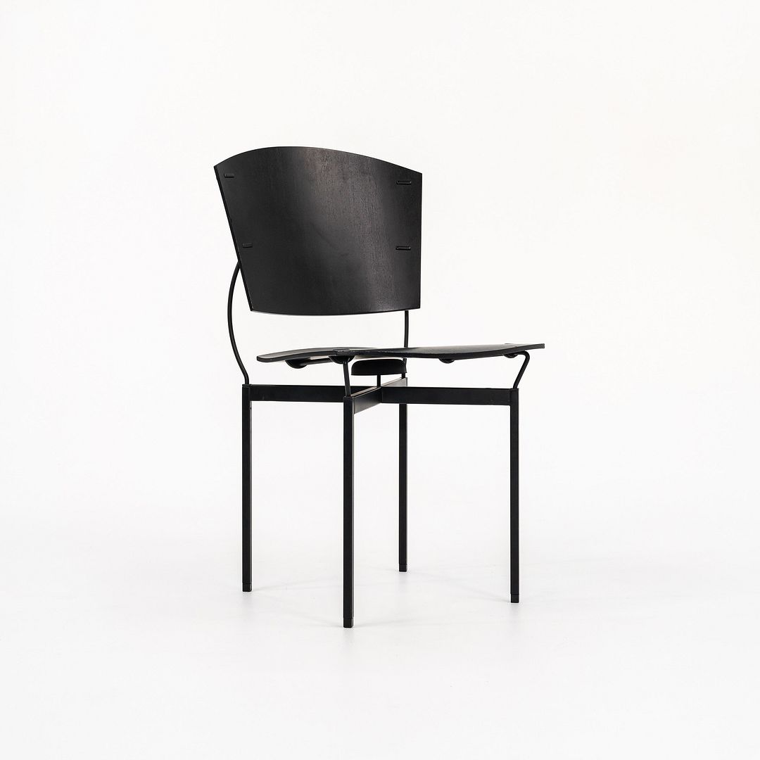 1988 Elasta Chair by Jesse Martin for Arflex Italy in Ebonized Wood and Steel