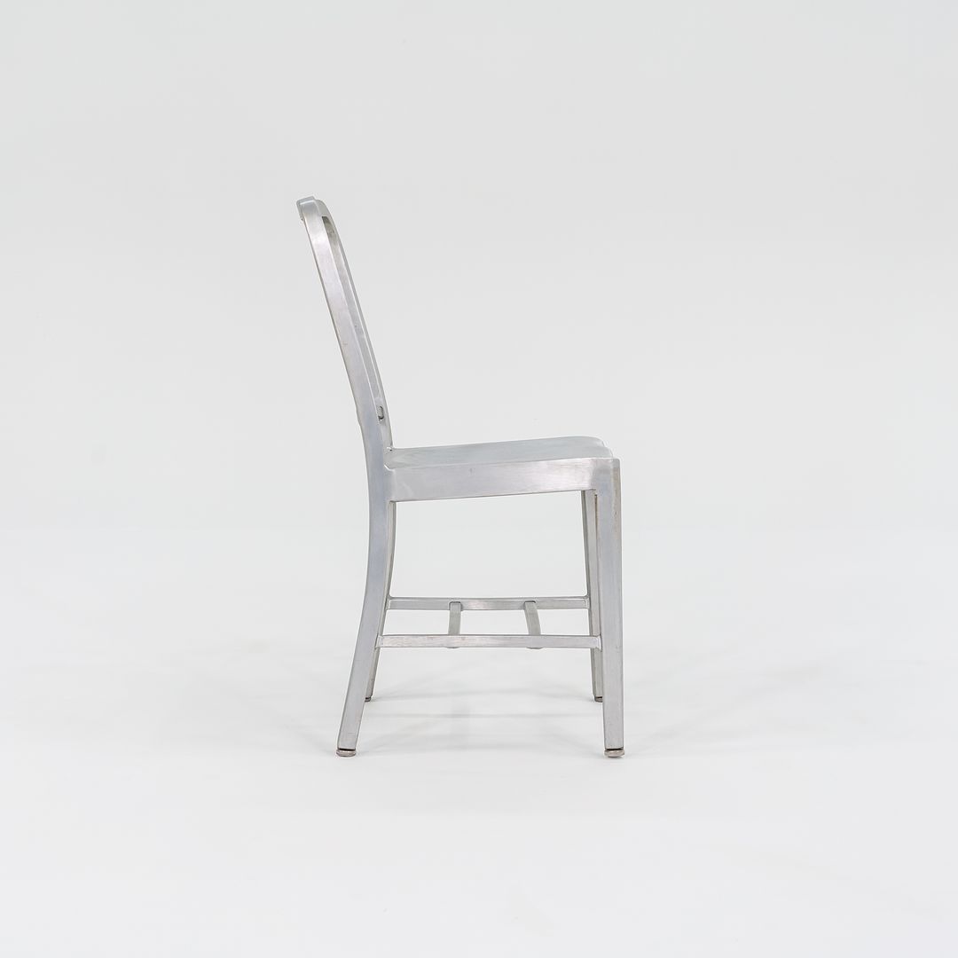 2010s 1006 Navy Dining / Side Chair by Emeco in Brushed Aluminum 19x Available