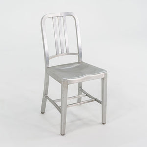 SOLD 2010s 1006 Navy Dining / Side Chair by Emeco in Brushed Aluminum 19x Available