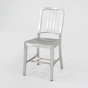SOLD 2010s 1006 Navy Dining / Side Chair by Emeco in Brushed Aluminum 19x Available