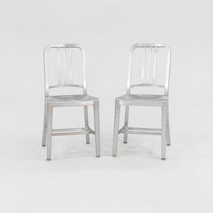 SOLD 2010s 1006 Navy Dining / Side Chair by Emeco in Brushed Aluminum 19x Available