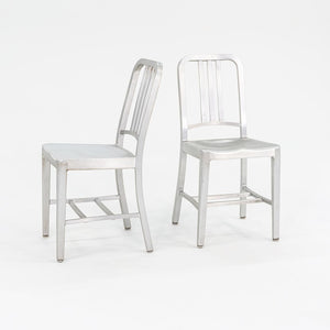 SOLD 2010s 1006 Navy Dining / Side Chair by Emeco in Brushed Aluminum 19x Available