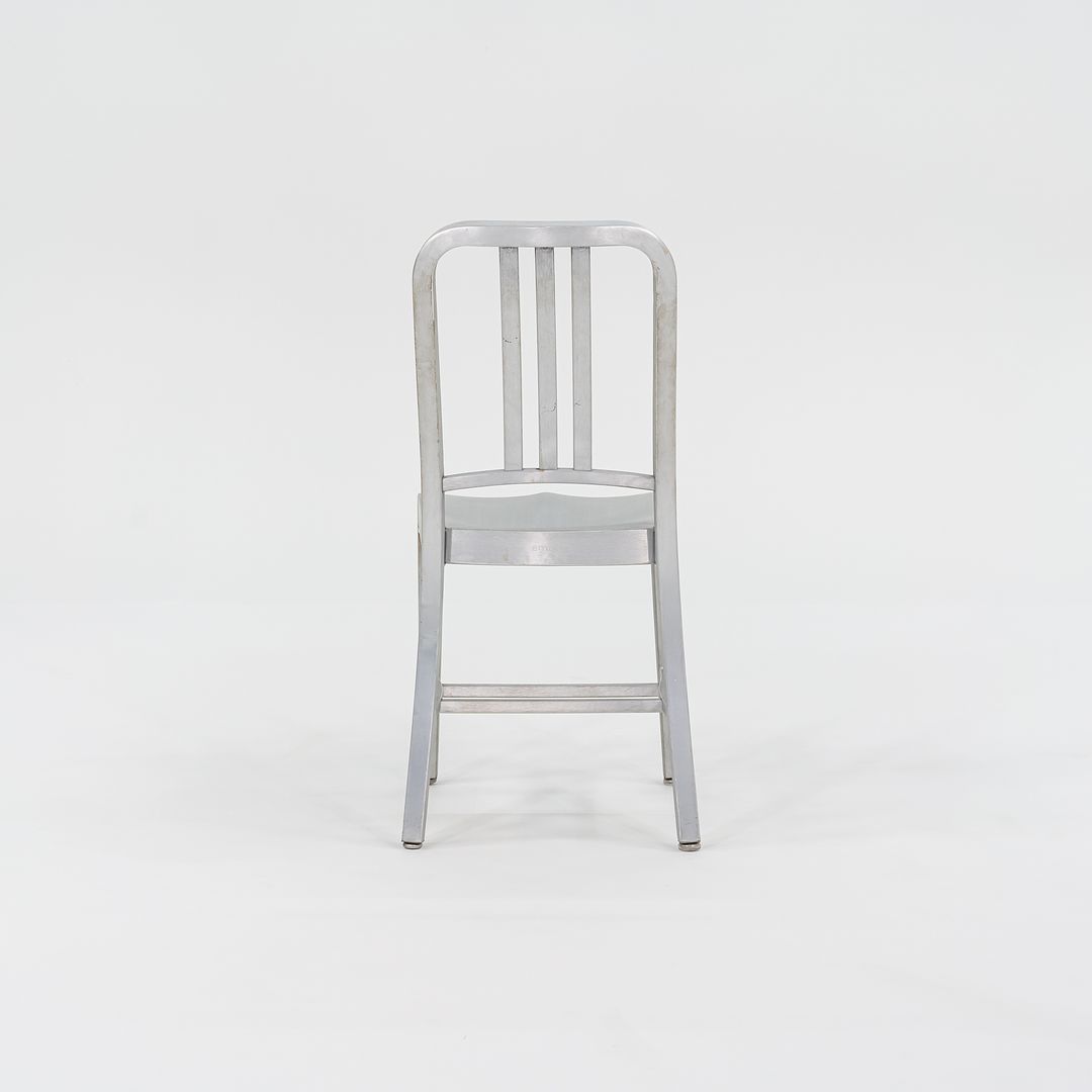 SOLD 2010s 1006 Navy Dining / Side Chair by Emeco in Brushed Aluminum 19x Available