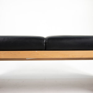 1995 2-Seater Mission Bench by Brian Kane for Metropolitan Furniture in Maple and Black Leather