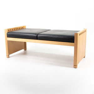 1995 2-Seater Mission Bench by Brian Kane for Metropolitan Furniture in Maple and Black Leather