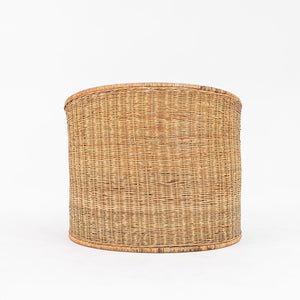 1970s Rattan Barrel Chair for Comfort Designs Attributed to Adrian Pearsall in Cane and Fabric