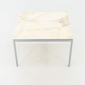 1960s Florence Knoll Square Marble Coffee / Side / End Table with Steel Frame
