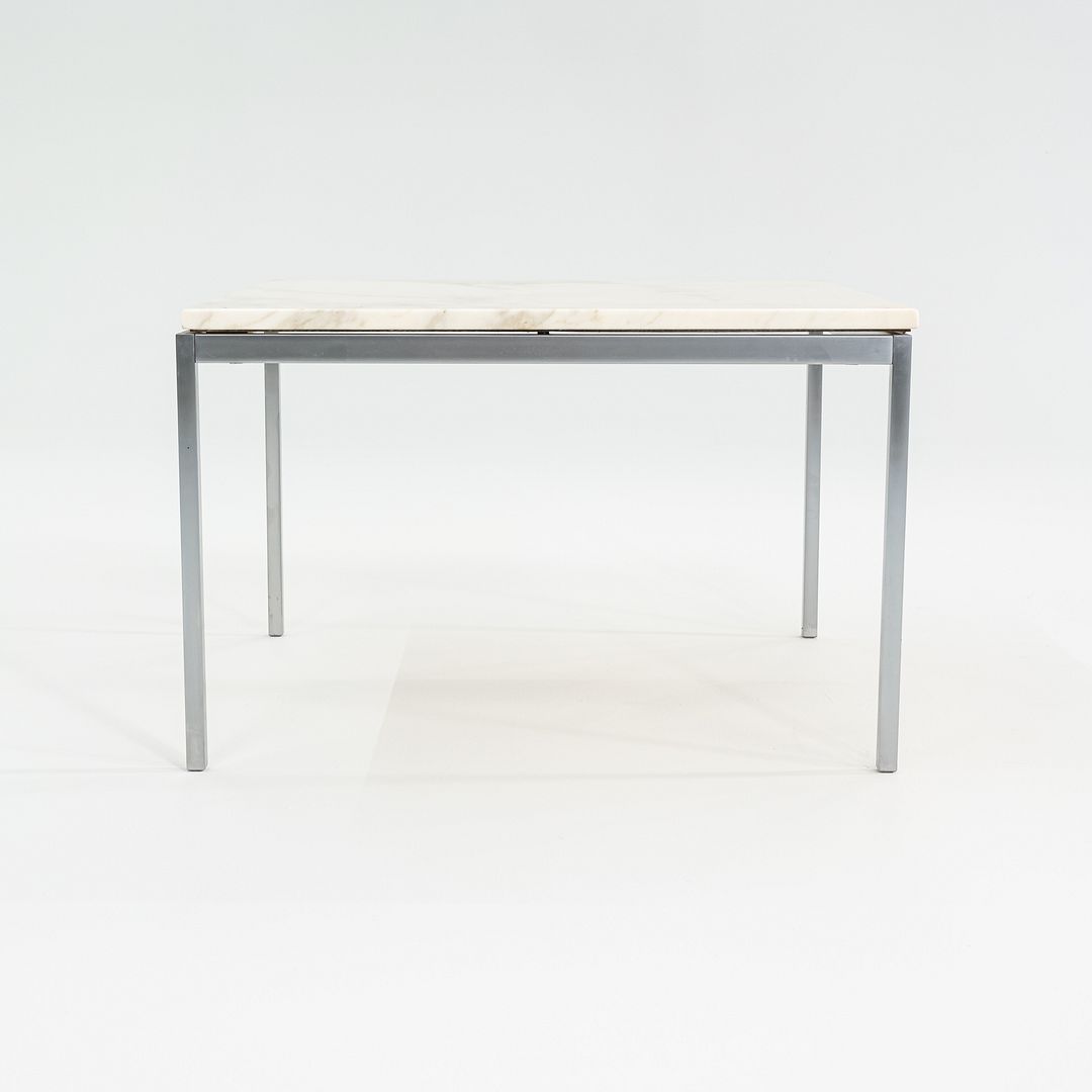 1960s Florence Knoll Square Marble Coffee / Side / End Table with Steel Frame