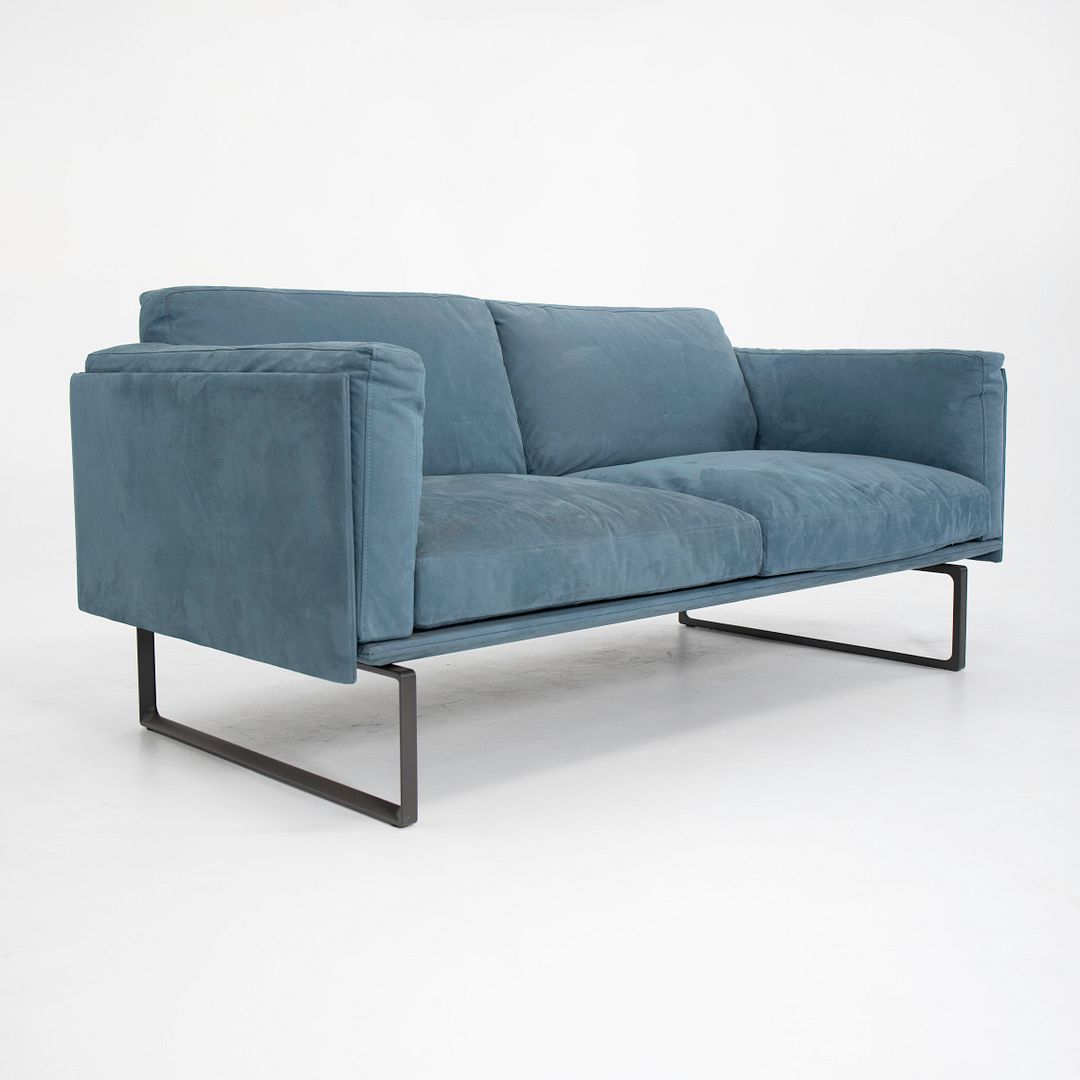 SOLD 2014 Series 8 Two-Seater Sofa by Piero Lissoni for Cassina in Blue Suede