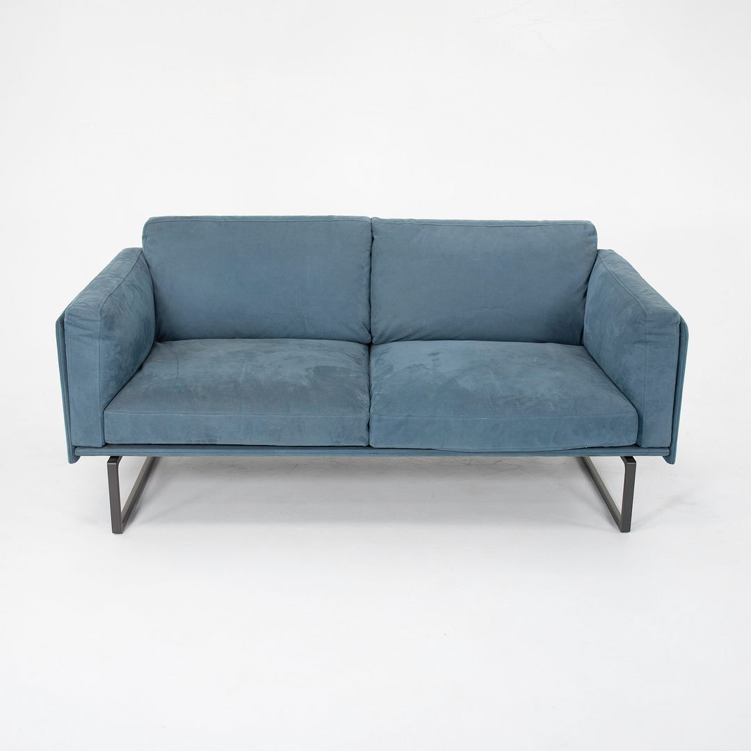 SOLD 2014 Series 8 Two-Seater Sofa by Piero Lissoni for Cassina in Blue Suede