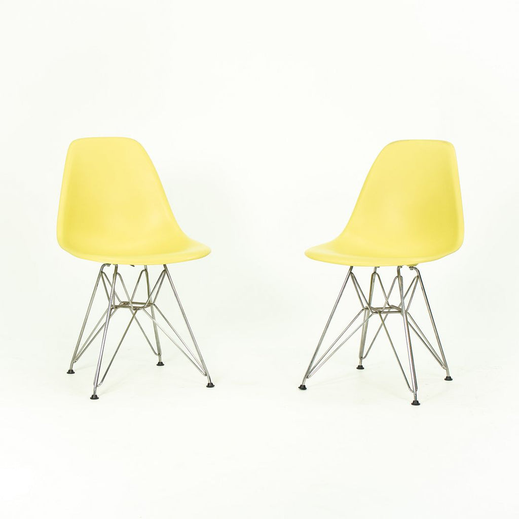 2010s Herman Miller Eames DSR Dining Chairs in Yellow Plastic with Eiffel Base
