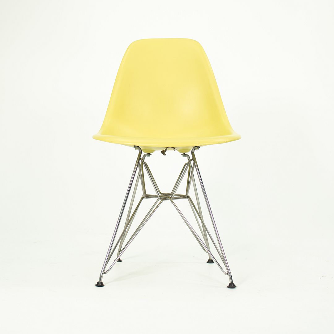 2010s Herman Miller Eames DSR Dining Chairs in Yellow Plastic with Eiffel Base
