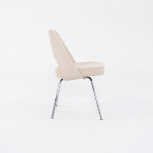 2020 Eero Saarinen for Knoll Armless Executive Side Chair in Off-White Fabric