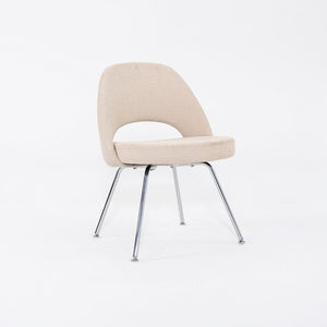 2020 Eero Saarinen for Knoll Armless Executive Side Chair in Off-White Fabric