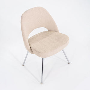 2020 Eero Saarinen for Knoll Armless Executive Side Chair in Off-White Fabric