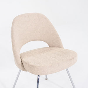2020 Eero Saarinen for Knoll Armless Executive Side Chair in Off-White Fabric