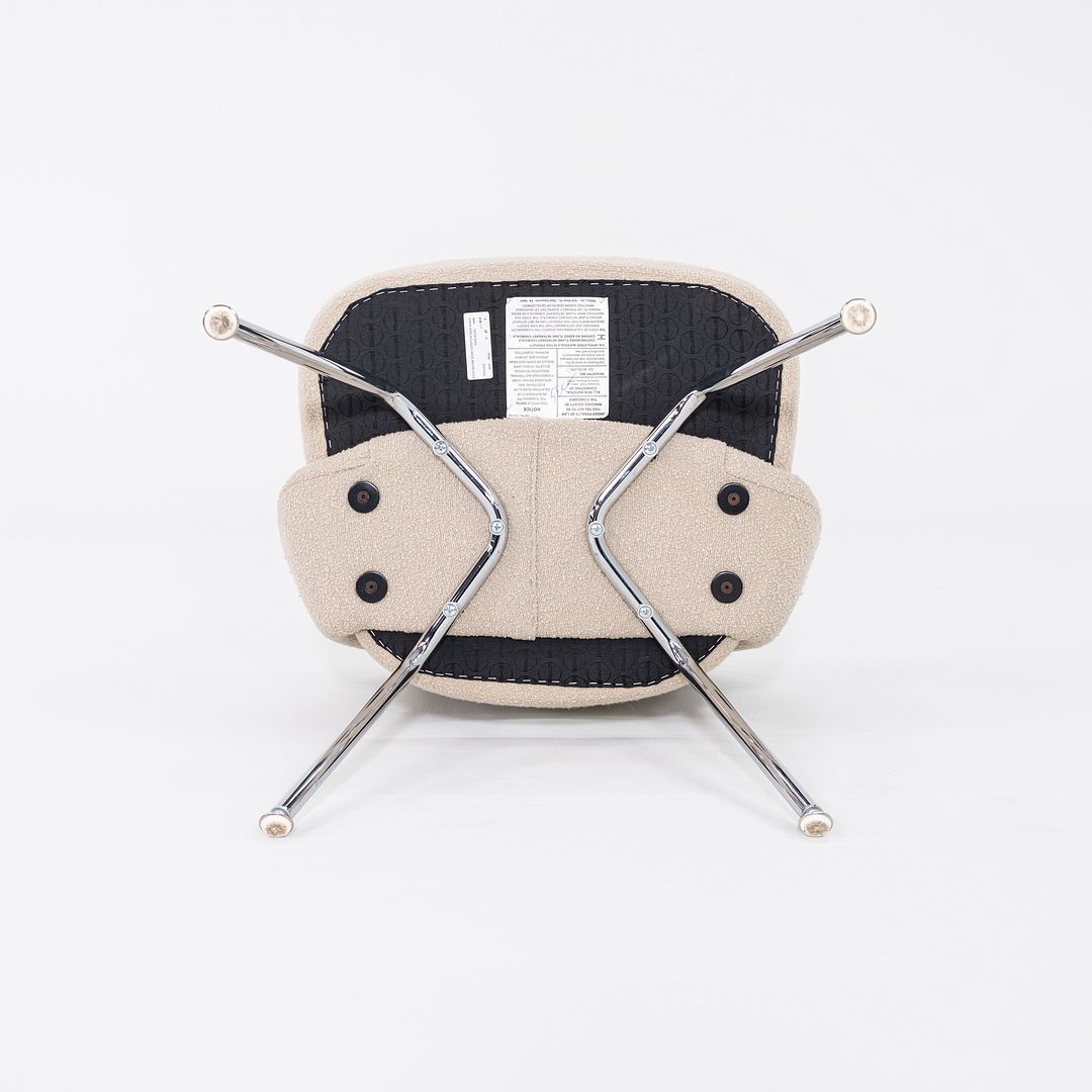 2020 Eero Saarinen for Knoll Armless Executive Side Chair in Off-White Fabric