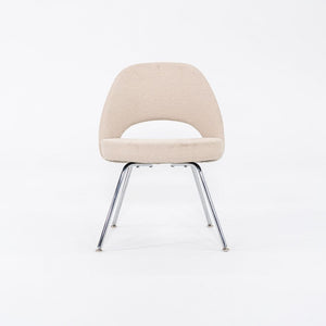 2020 Eero Saarinen for Knoll Armless Executive Side Chair in Off-White Fabric