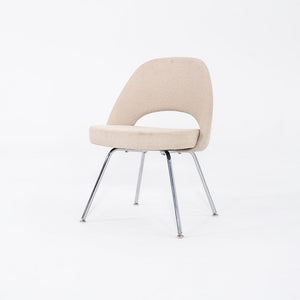2020 Eero Saarinen for Knoll Armless Executive Side Chair in Off-White Fabric