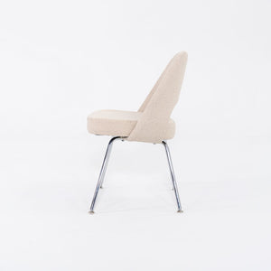 2020 Eero Saarinen for Knoll Armless Executive Side Chair in Off-White Fabric