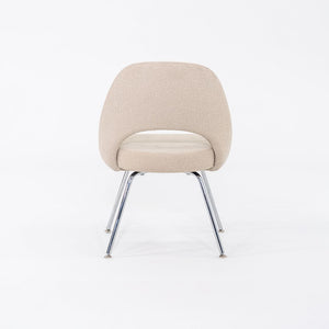 2020 Eero Saarinen for Knoll Armless Executive Side Chair in Off-White Fabric