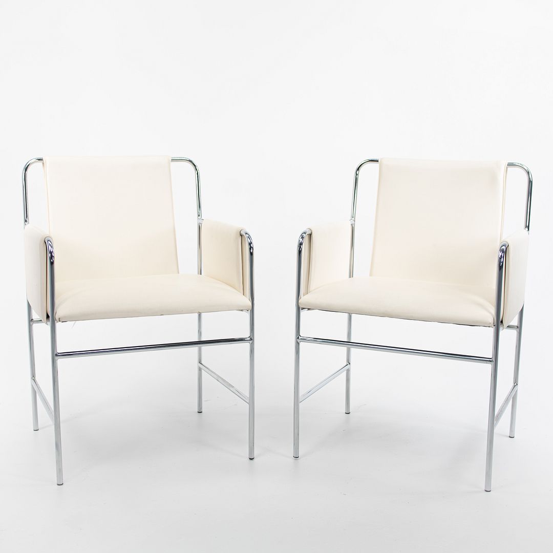 Envelope Chair by Ward Bennett for Geiger in Steel and Leather