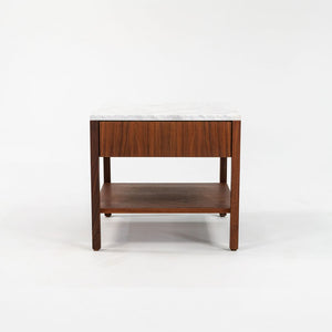 SOLD 1960s Pair of Model 327 IS Bedside Tables by Florence Knoll for Knoll in Walnut with Marble Tops