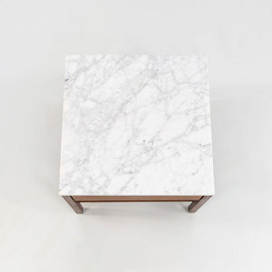 SOLD 1960s Pair of Model 327 IS Bedside Tables by Florence Knoll for Knoll in Walnut with Marble Tops