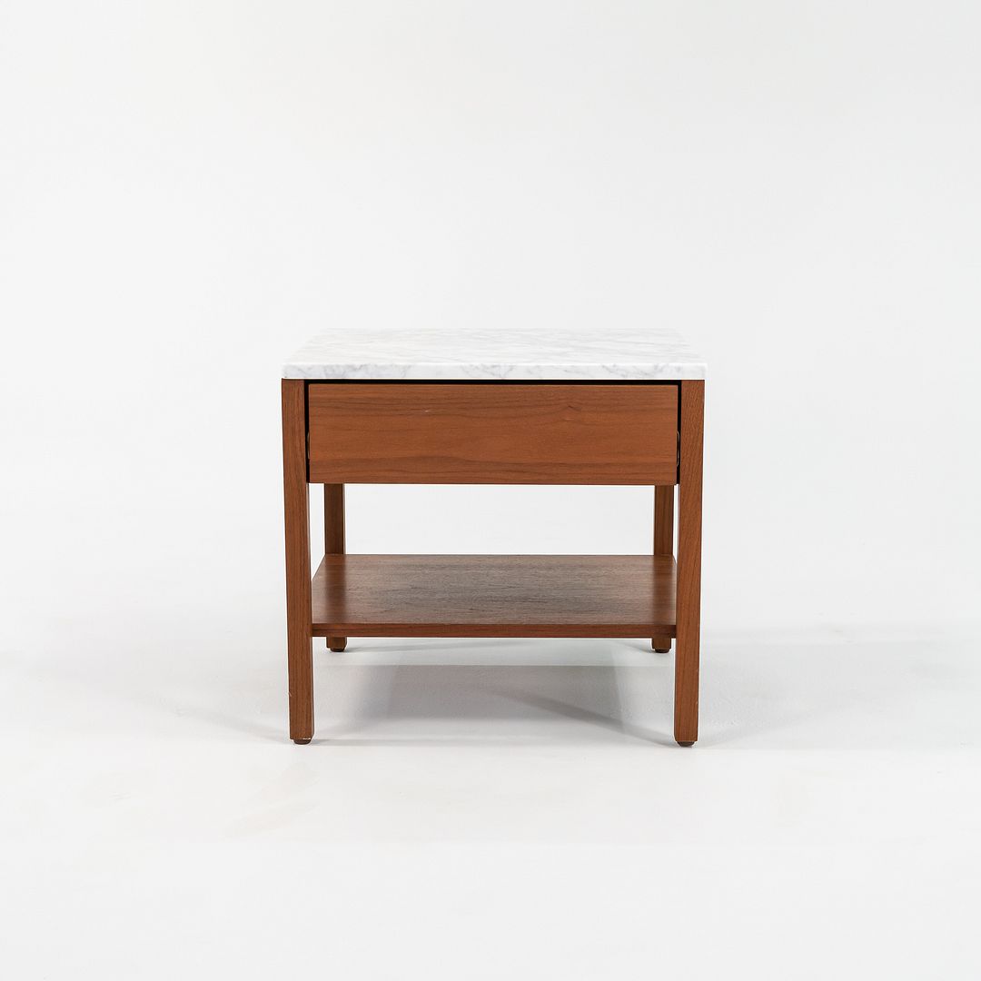 SOLD 1960s Pair of Model 327 IS Bedside Tables by Florence Knoll for Knoll in Walnut with Marble Tops