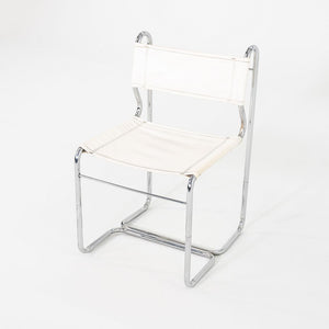 1970s Cosco of Columbus Indiana Chrome Dining Chair Upholstered in White Vinyl