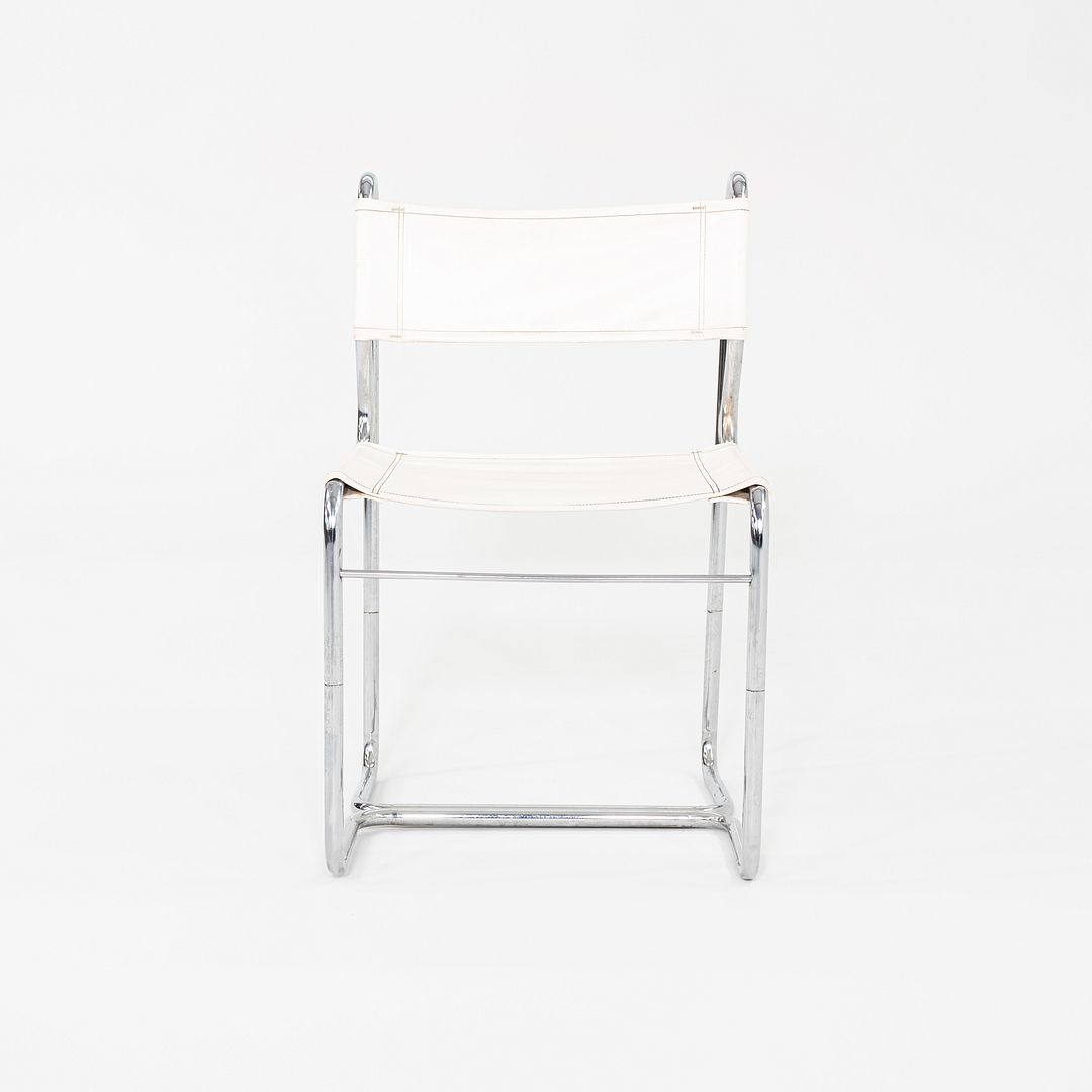 1970s Cosco of Columbus Indiana Chrome Dining Chair Upholstered in White Vinyl