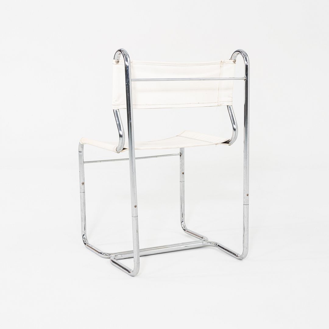 1970s Cosco of Columbus Indiana Chrome Dining Chair Upholstered in White Vinyl