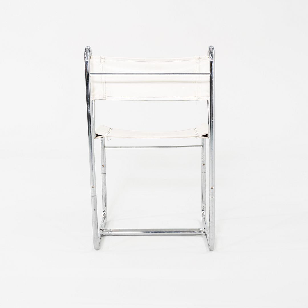 1970s Cosco of Columbus Indiana Chrome Dining Chair Upholstered in White Vinyl