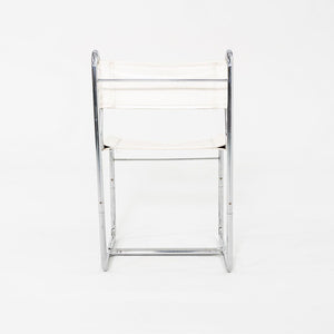 1970s Cosco of Columbus Indiana Chrome Dining Chair Upholstered in White Vinyl