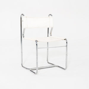 1970s Cosco of Columbus Indiana Chrome Dining Chair Upholstered in White Vinyl