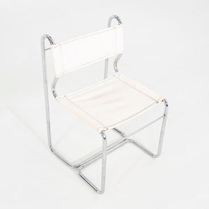 1970s Cosco of Columbus Indiana Chrome Dining Chair Upholstered in White Vinyl