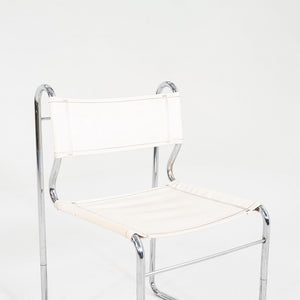 1970s Cosco of Columbus Indiana Chrome Dining Chair Upholstered in White Vinyl