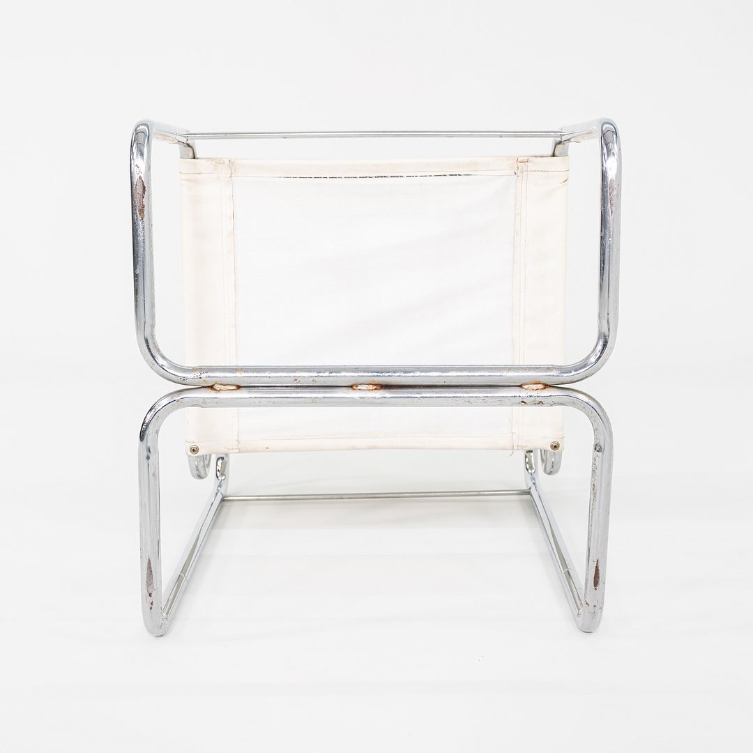 1970s Cosco of Columbus Indiana Chrome Dining Chair Upholstered in White Vinyl